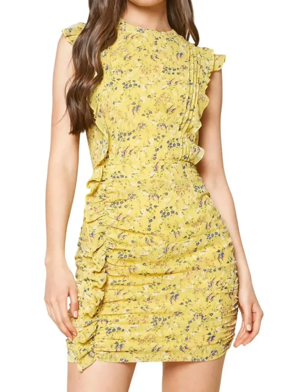 Floral Print Ruched Dress