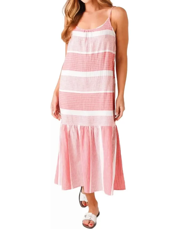 Striped Midi Cover Up Dress