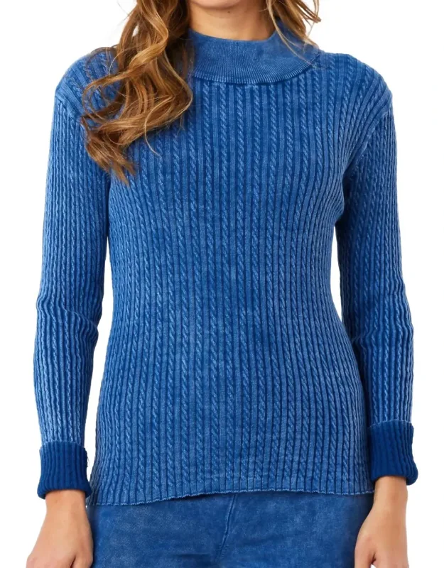 Cable Mock Neck Sweater