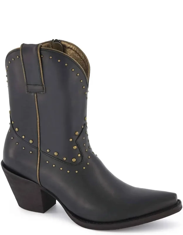 Premium Leather Western Short Boots
