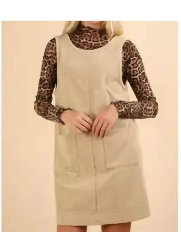Corduroy Low Back Mini Dress