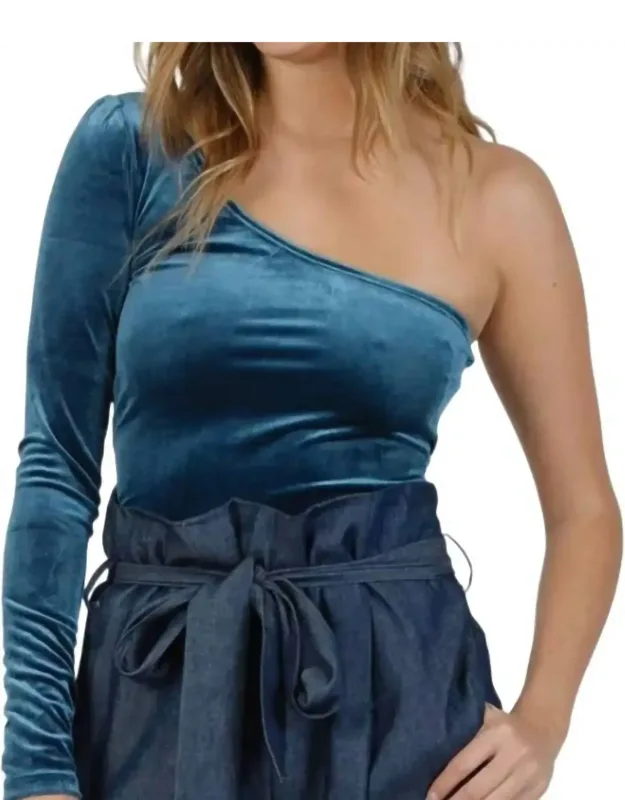 One Shoulder Velvet Top