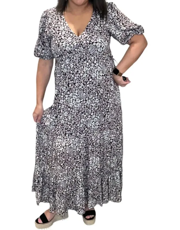 Short Sleeve Seventies Daisy Maxi Dress