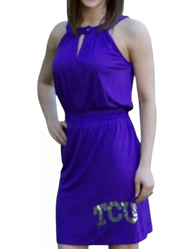 Tcu Logo Halter Dress