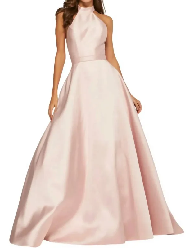 Mikado High-neck Prom Dress