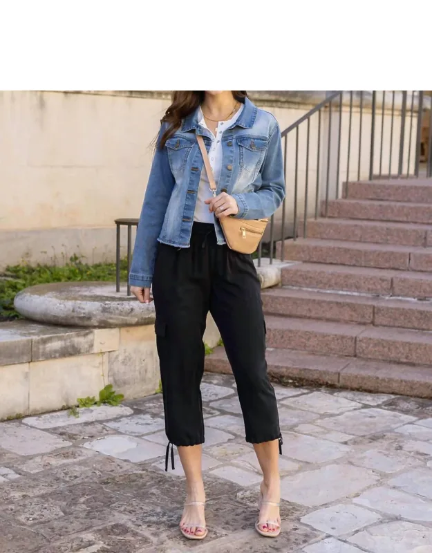 Tencel Cropped Cargo Pants