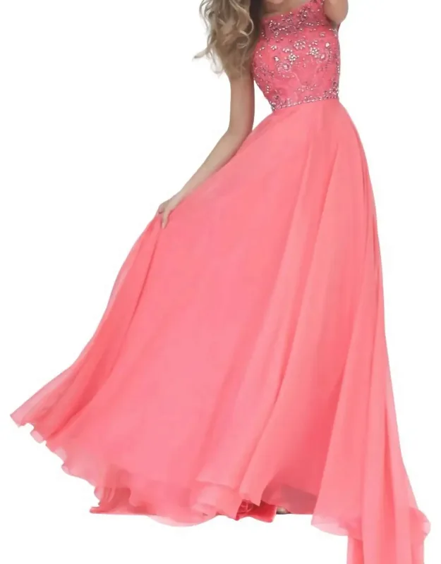 Beaded Chiffon Prom Dress