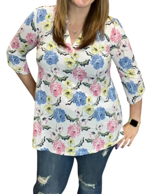 Floral Pastel Tunic Top