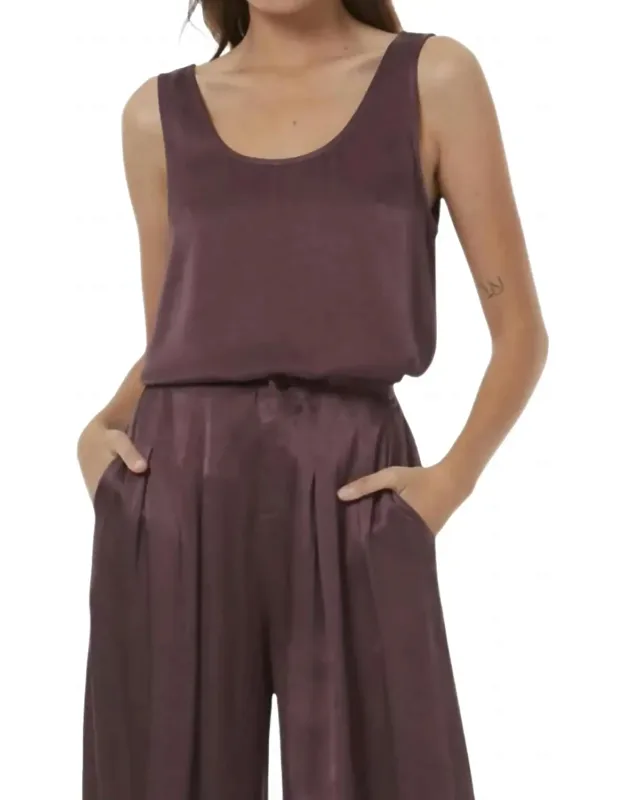 Heavy Satin Scoop Tank Top