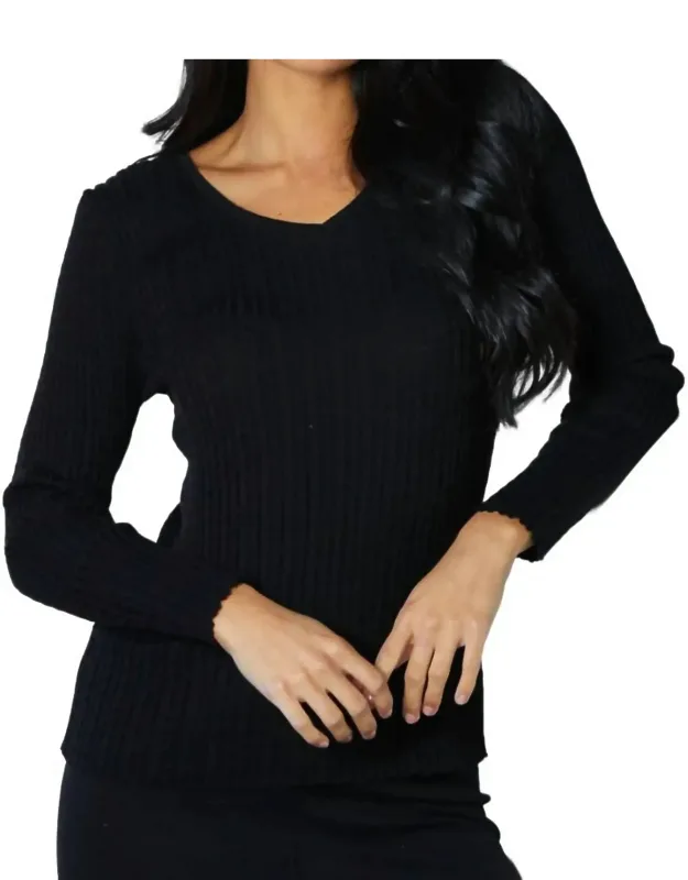 Braided V-neck Sweater