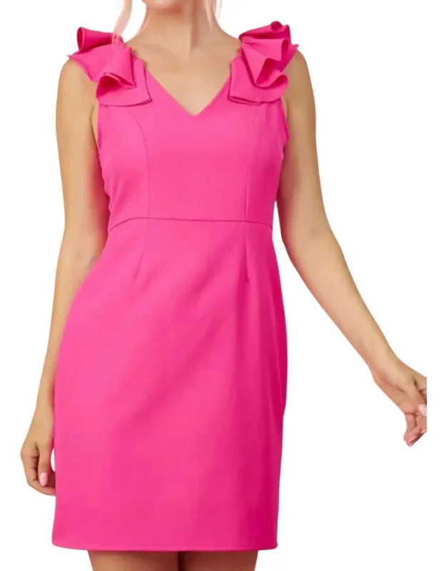 Ruffle V-neck Dress