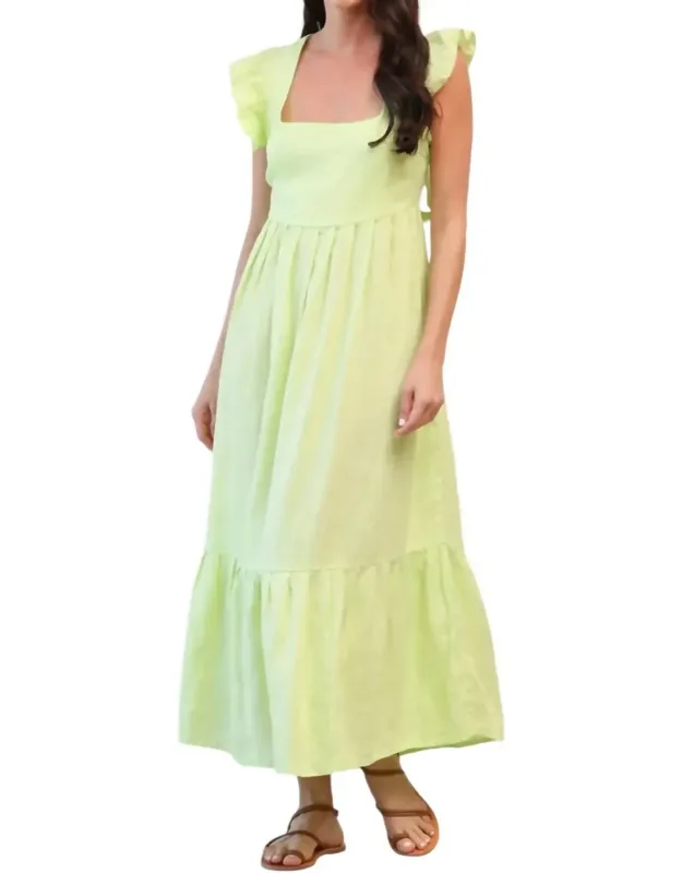 Tie Back Linen Dress