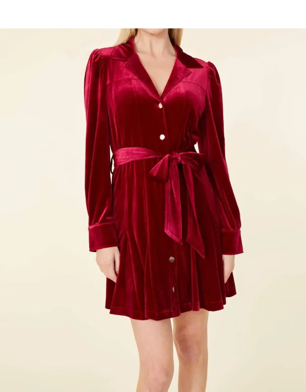 Velvet Belted Dress