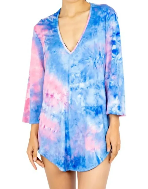 V-neck Bell Sleeve Tunic Top