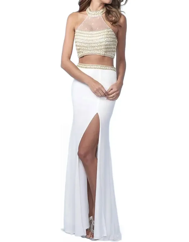 Beaded Halter Dress