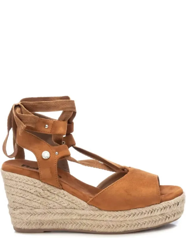 Wedge Sandals In 9 Cm Jute Wedge Heel, Non-slip Rubber Sole