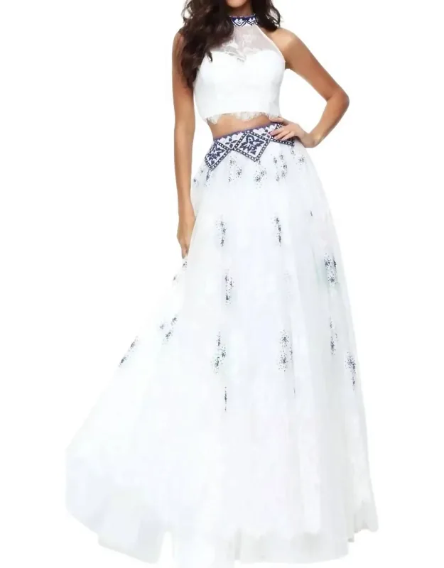 Two-piece Keyhole Prom Dress