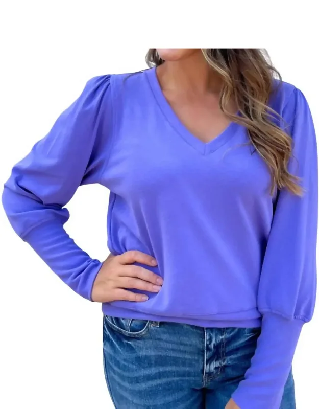 V-neck Bishop Sleeve Top