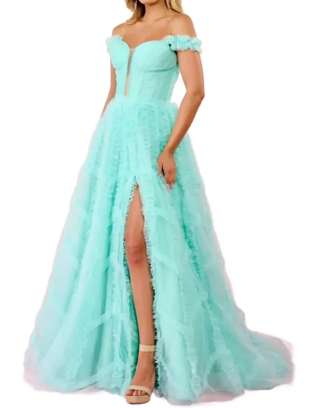 Glitter Tulle Prom Dress