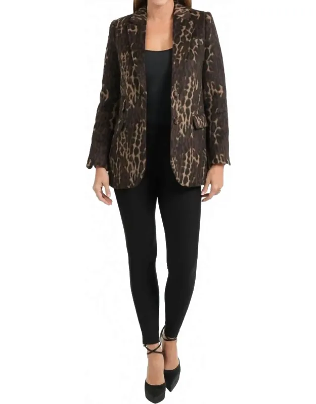 2 Button Animal Print Blazer