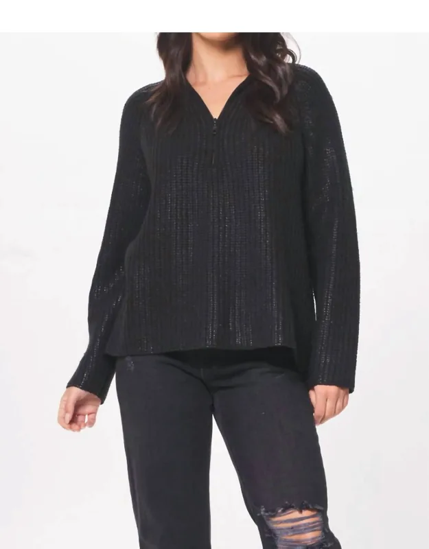Coated Quarter Zip Sweater