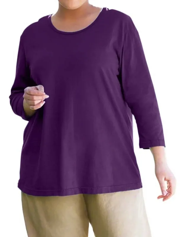 3/4 Sleeve U-neck Long Sleeve Tunic