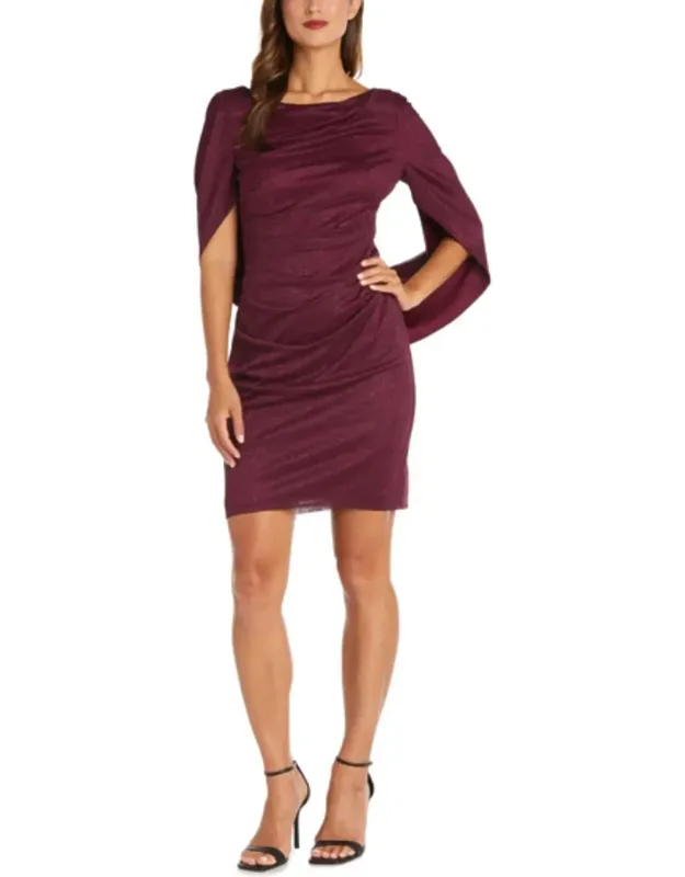 Shimmer Capelet Short Evening Dress