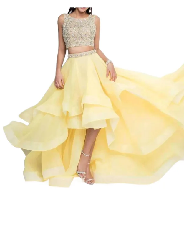 Two Piece Glittering Prom Dress