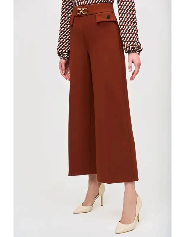Scuba Crepe Wide-leg Pull-on Cropped Pants