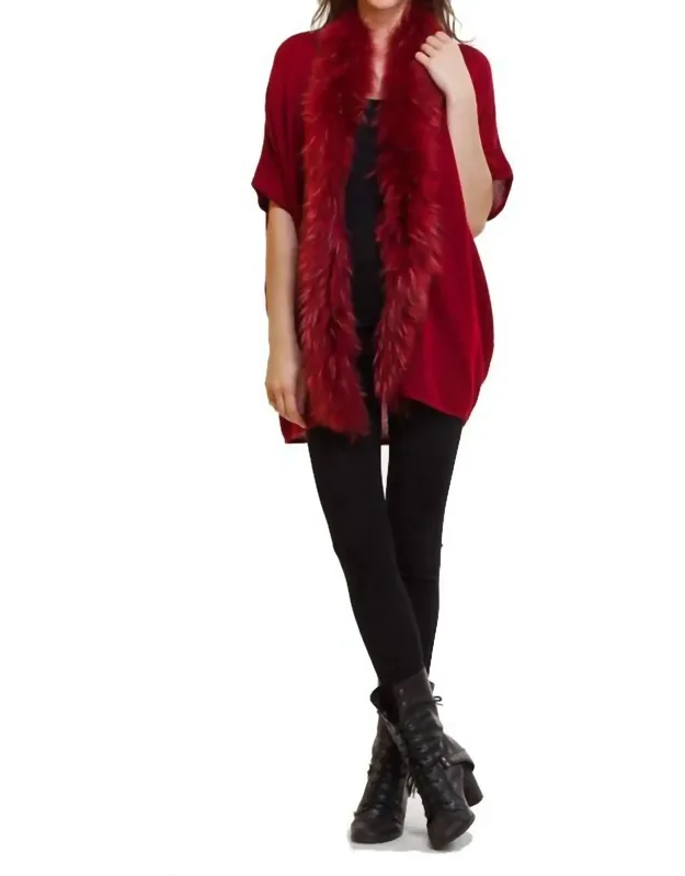 Fur Trim Cardigan
