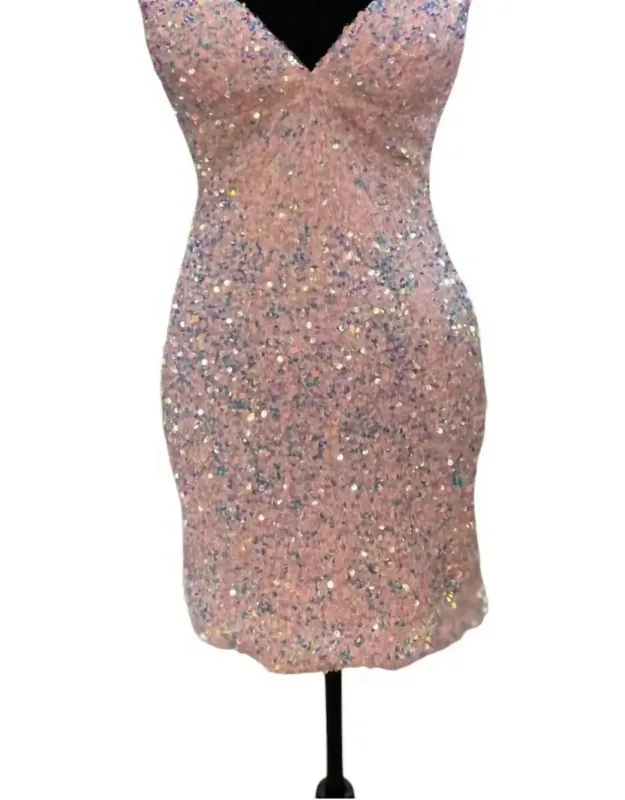 V Neck Lace Up Mini Dress