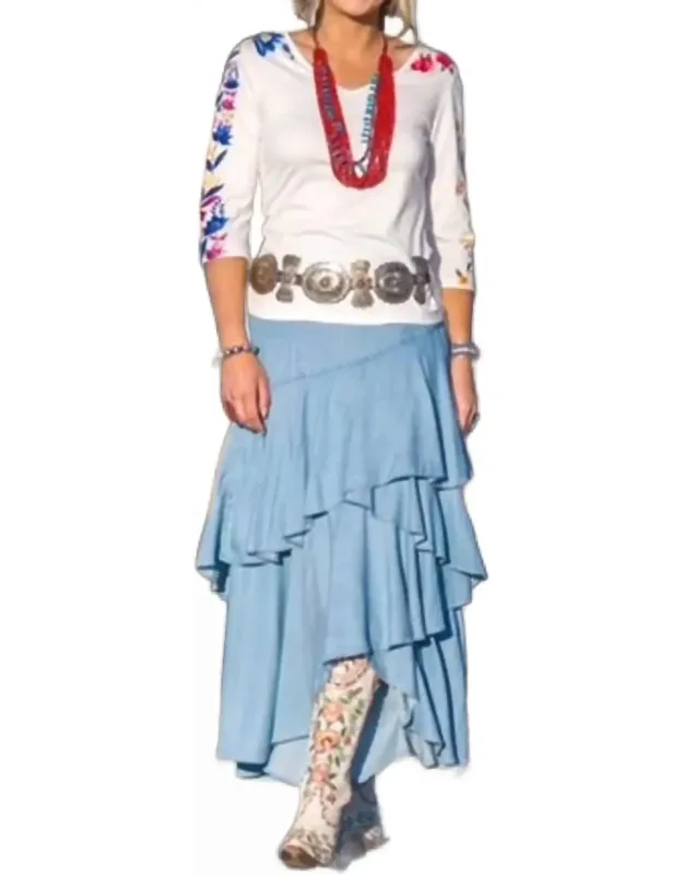 Denim 3 Tiered Skirt