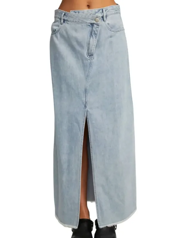 Trinidad Denim Maxi Front Slit Skirt
