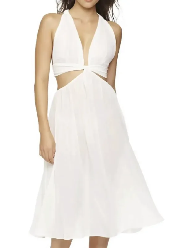 Chiffon And Satin Goddess Tea Length Dress