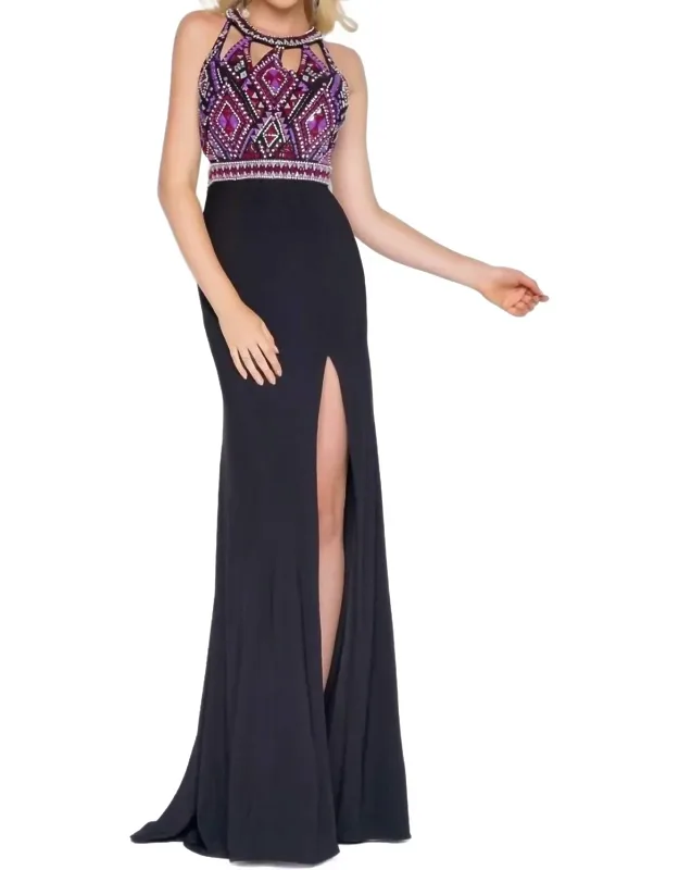 Aztec Beaded Prom Dress