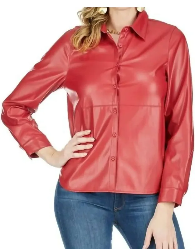 Pleather Blouse