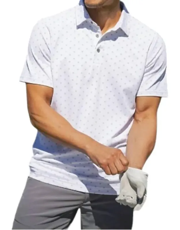 Virtue Eco Pique Tile Print Polo Shirt
