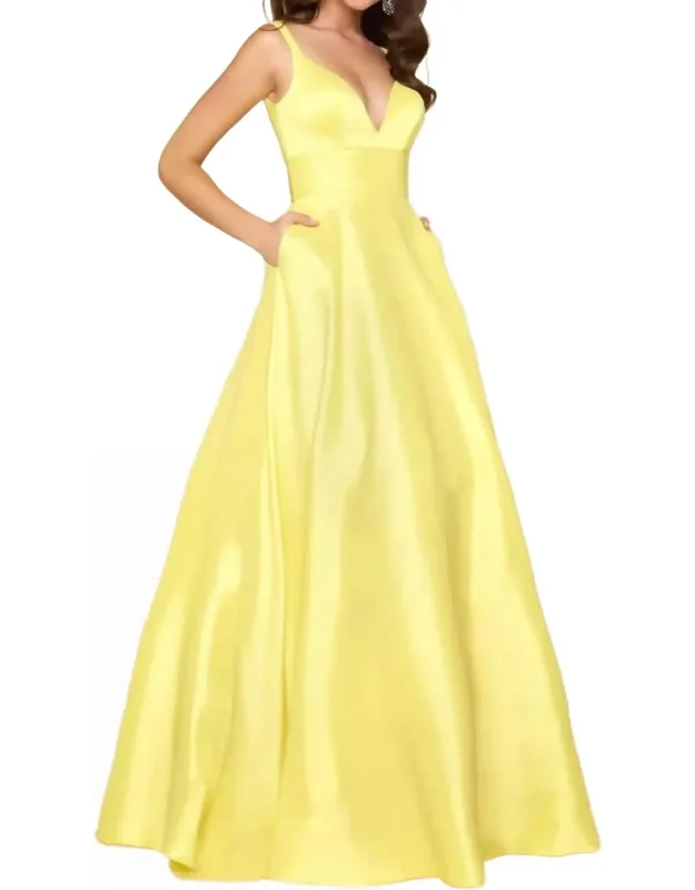 Satin Fit And Flare Prom Dress