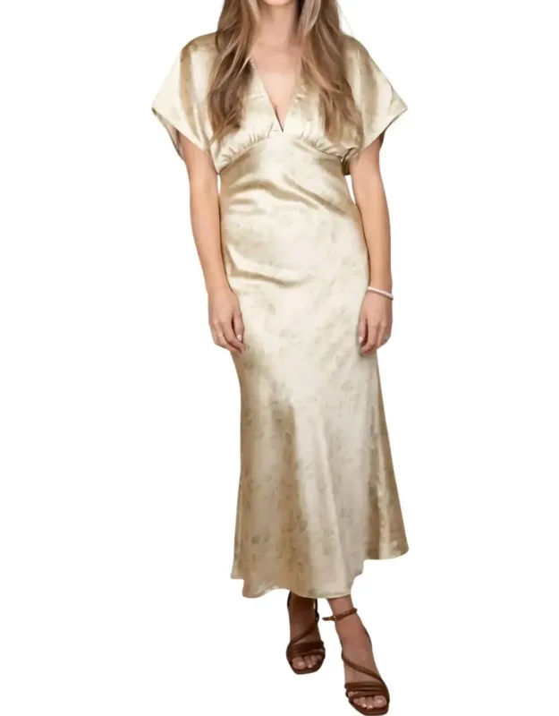 Floral Satin Midi Dress