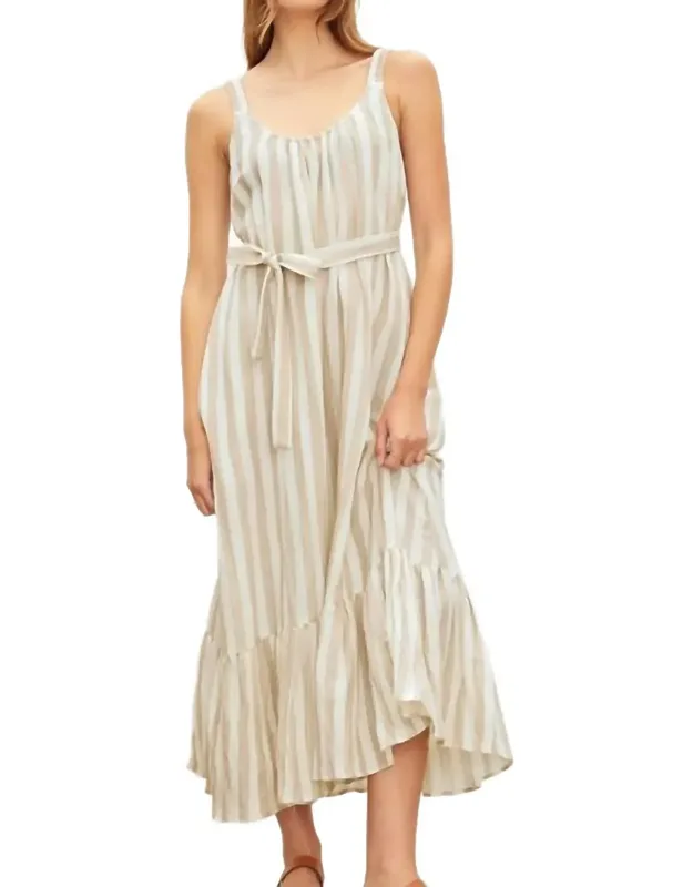 Striped Linen Maxi Dress
