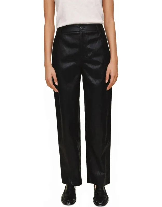 Faux Leather Straight Leg Pants