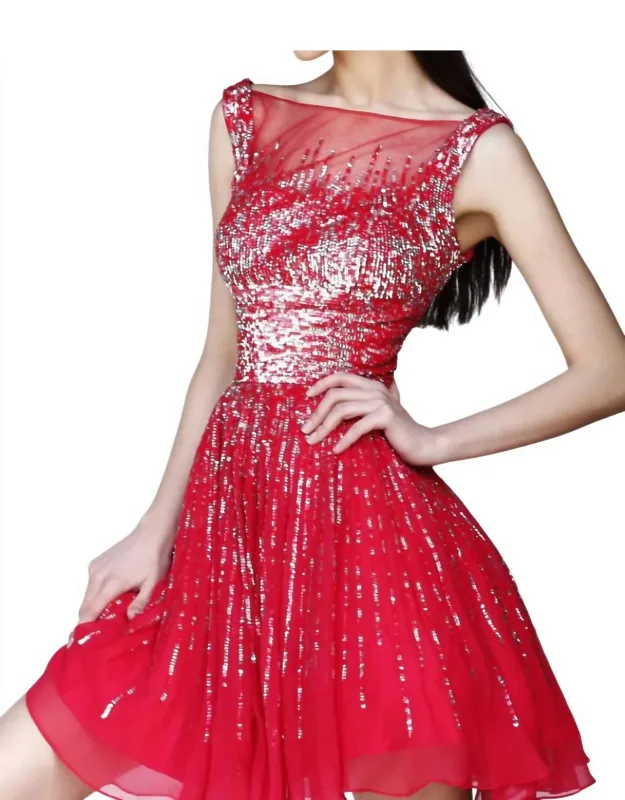 Illusion Neck Mini Dress