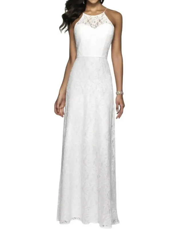 Halter Neck Sequin Lace Dress