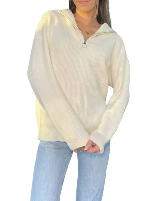 Collared Half Zip Up Sweater