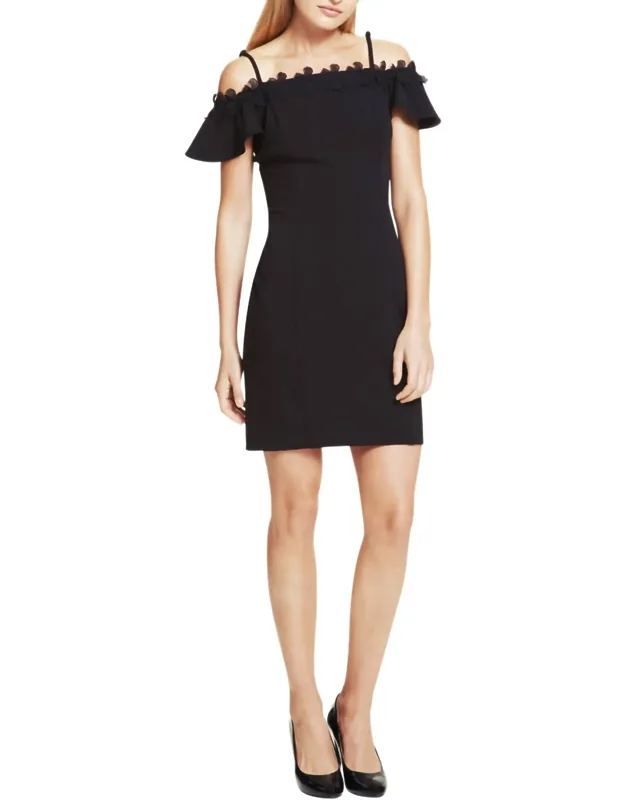 Crepe Scuba Cold Shoulder Sheath Dress