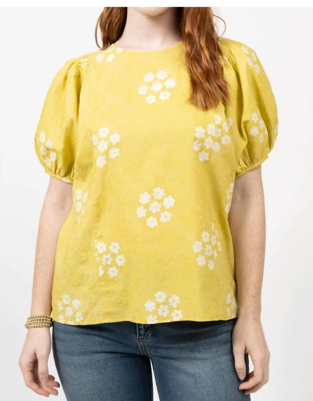 Over Embroidered Printed Top