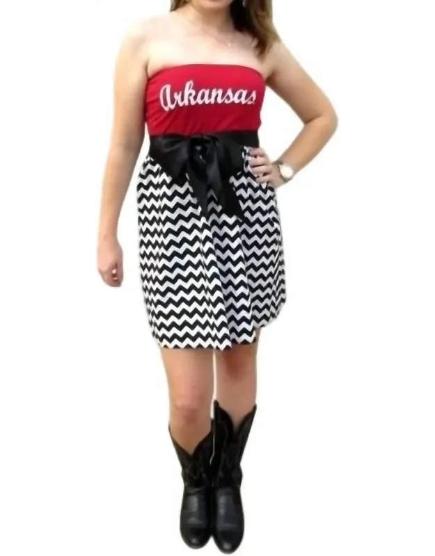University Of Arkansas Chevron Bow Dress