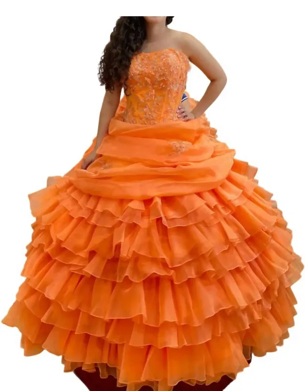 Beaded Quinceañera Full Skirt Dress