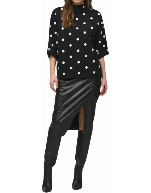 Jacquard Sweater Dot Print Top
