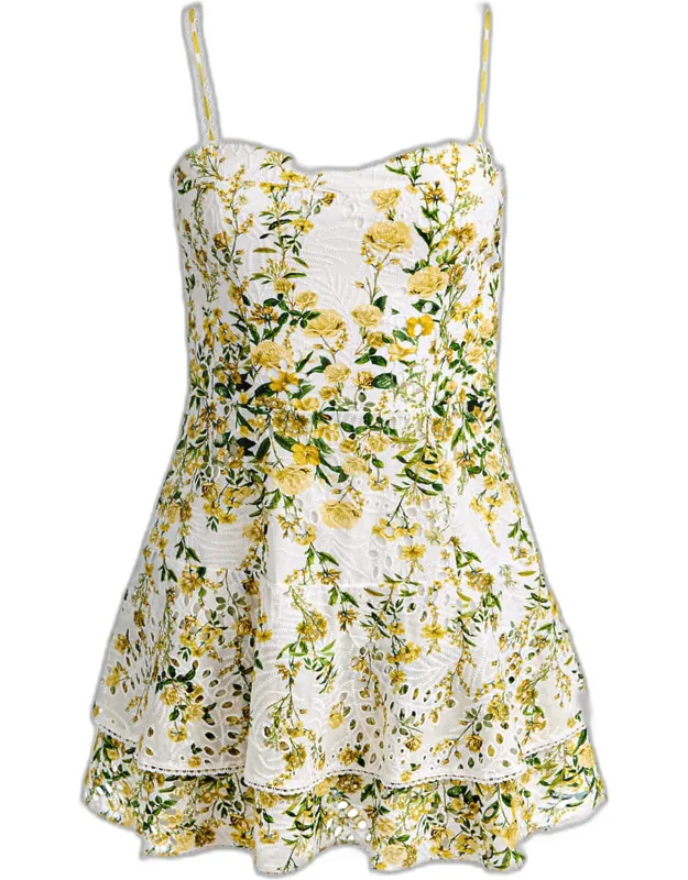 Embroidered Floral Mini Dress